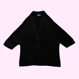 Vince Cashmere Alpaca Drop Shoulder Sweater S Black Cardigan Half Sleeve EUC